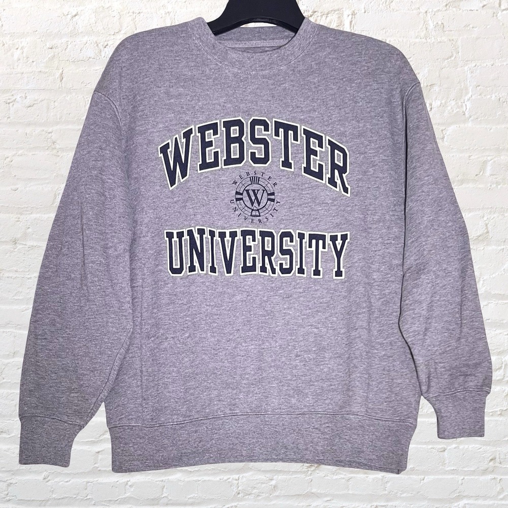 Webster‎ University JANSPORT Grey Crewneck Sweatshirt Gorlocks Seal Logo Size L